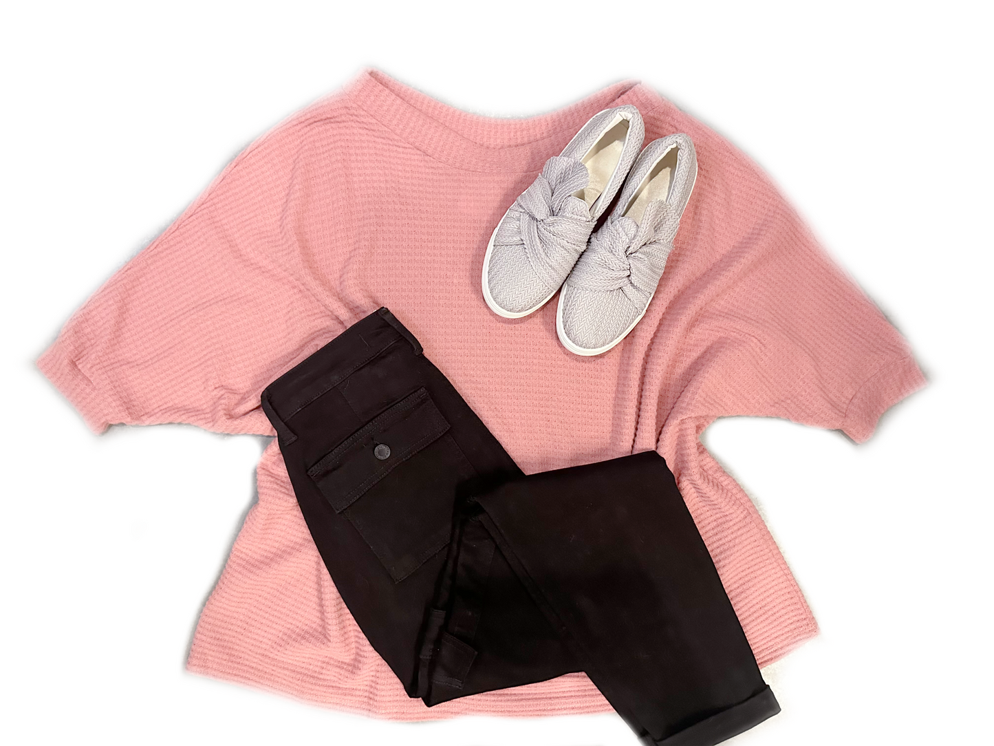 I'm Blushing - Waffle Knit Dolman