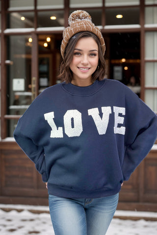 Love Chilly Weather - Navy Sweatshirt