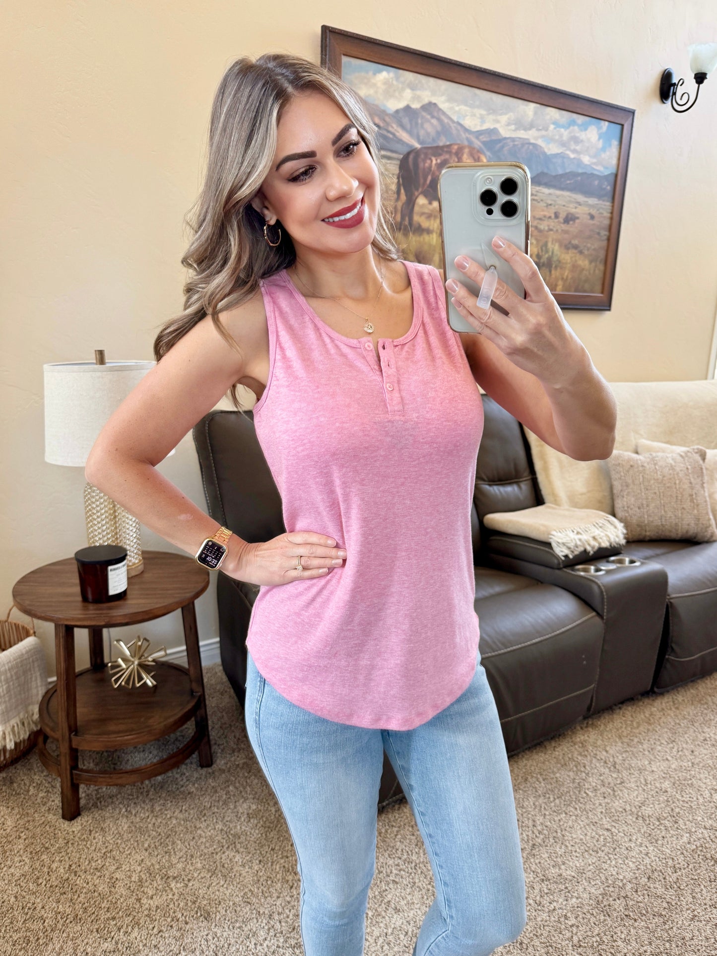 IN STOCK Alison Henley Tank - Rose