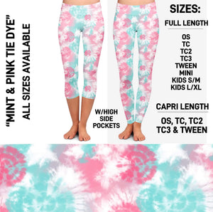 Mint & Pink Pocket Capri Leggings