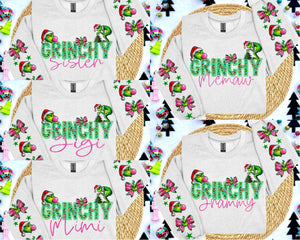 Personalized Grinchy Crewneck Sweatshirts PREORDER ( ETA 4 weeks)