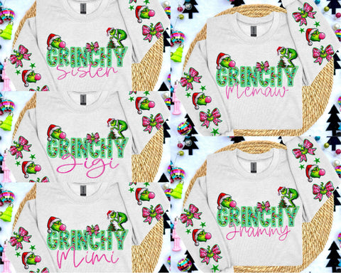 Personalized Grinchy Crewneck Sweatshirts PREORDER ( ETA 4 weeks)