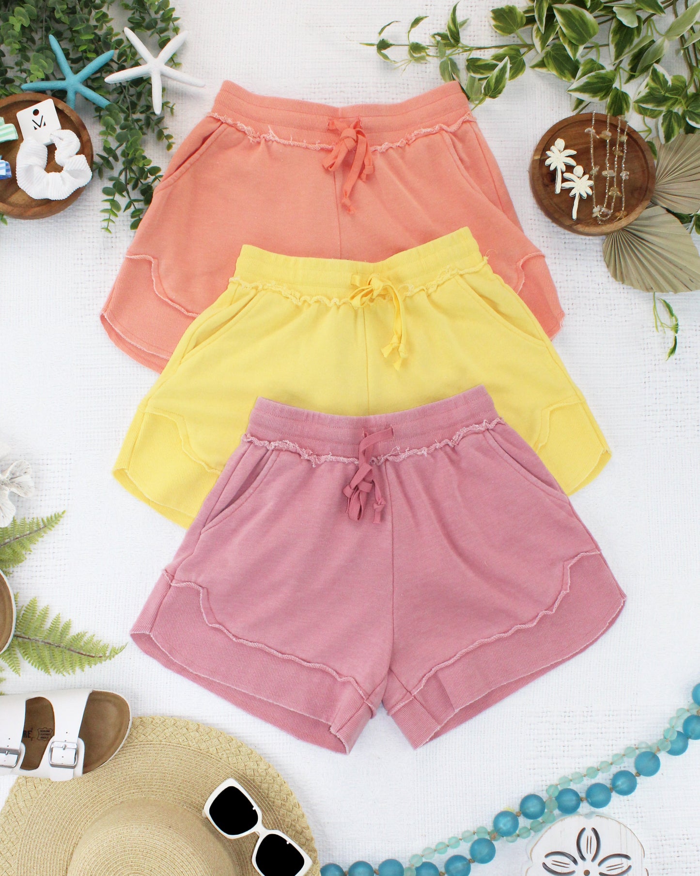 IN STOCK French Terry Stevie Shorts - Lemon