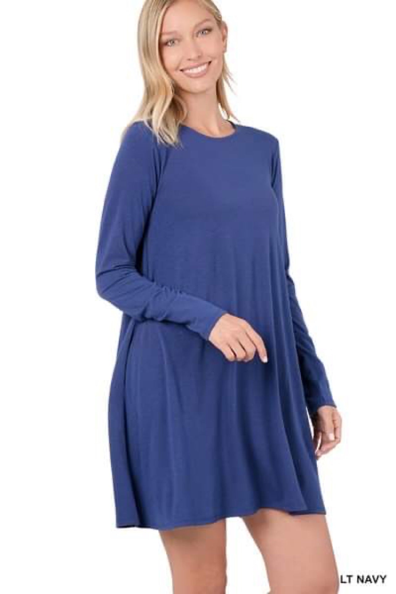 Swing Tunic With Pockets / LT Navy