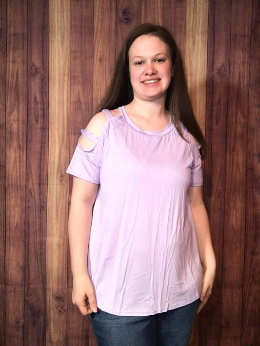 **FINAL SALE** Lilac Strappy Cold Shoulder