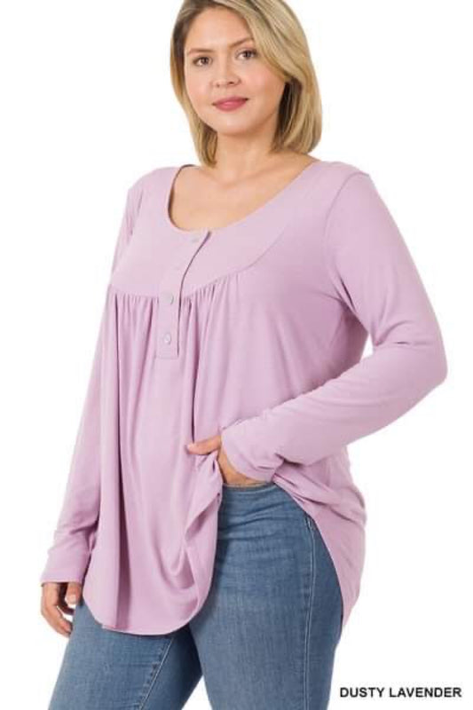 **FINAL SALE** Long Sleeve Whitney / Dusty Lavender