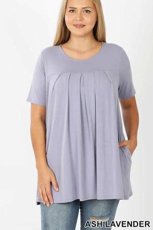 **FINAL SALE** Olivia Short Sleeve Tops / Ash Lavender