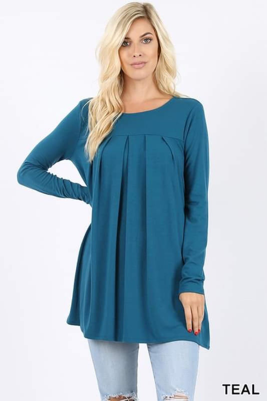 **FINAL SALE** Olivia Long Sleeve Pocket Tunic - Teal