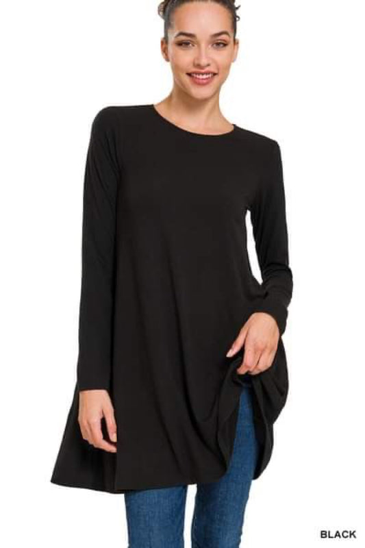 **FINAL SALE** Swing Tunic With Pockets / Black