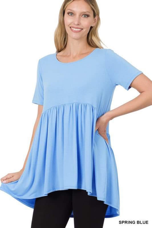 **FINAL SALE** Bella Ruffle Top / Spring Blue