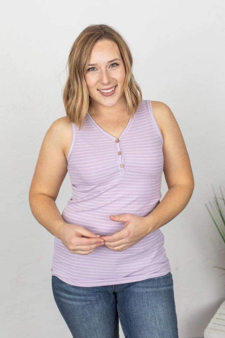 **FINAL SALE** Addison Top / Lavender Stripe