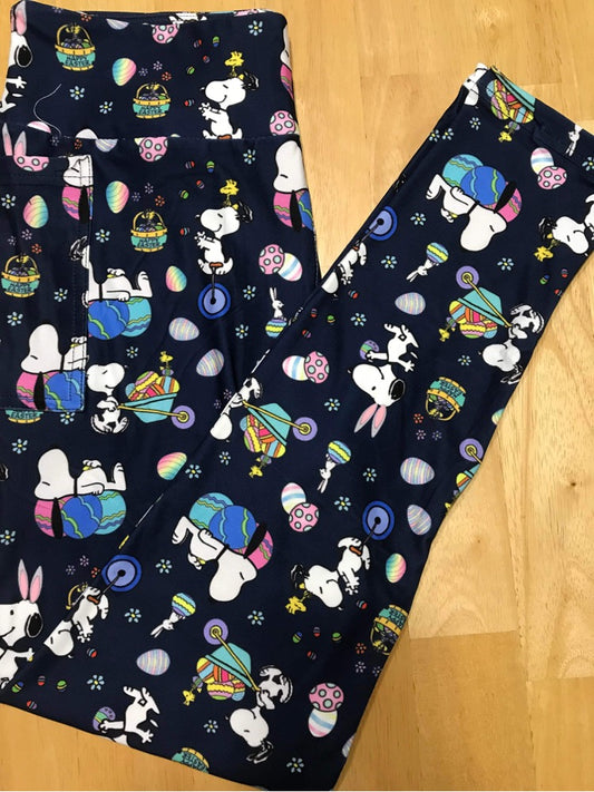 Easter Puppy Fun Pocket Leggings