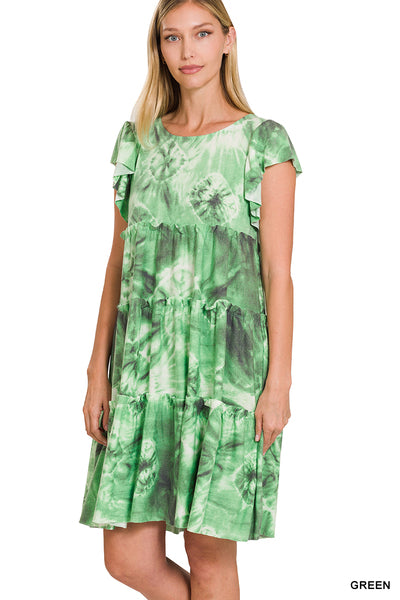 Green Babydoll Short Sleeve Dress