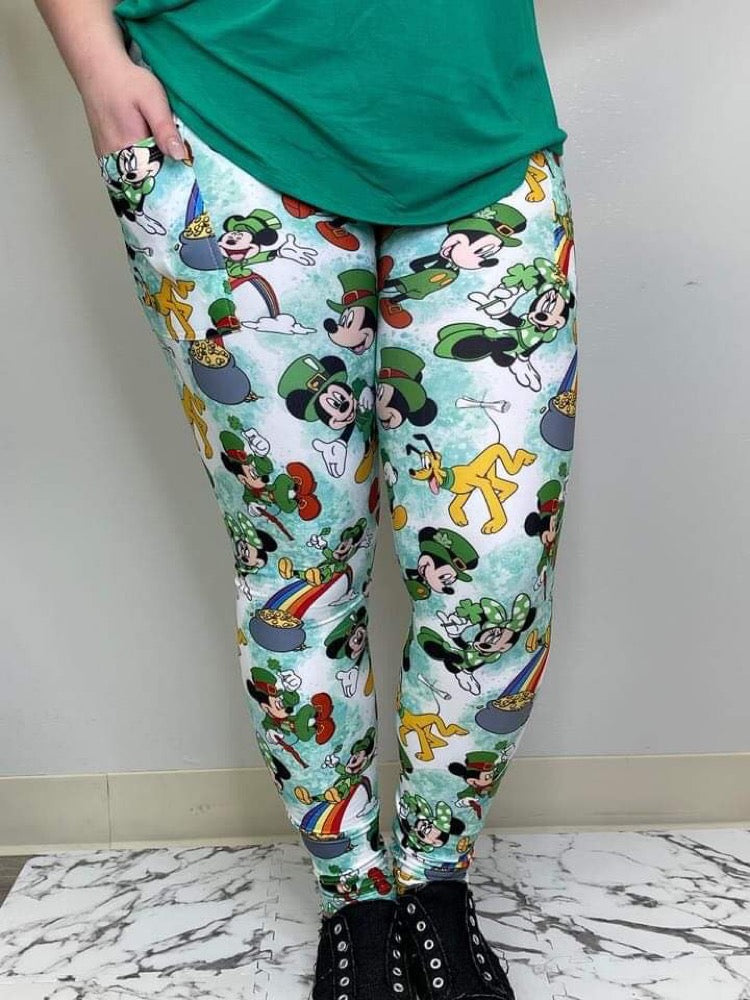 St. Patty’s Day Mouse Pocket Leggings