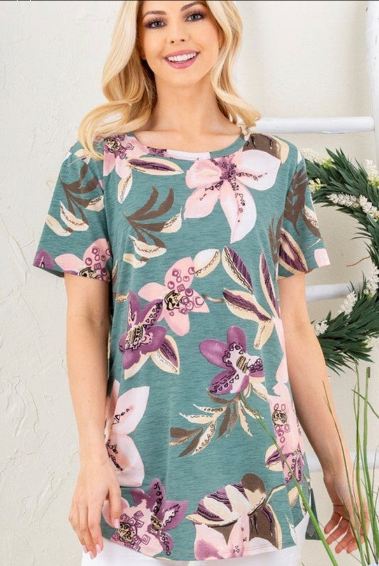 **FINAL SALE** Forest Floral Top