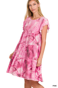 Pink Babydoll Short Sleeve Dress